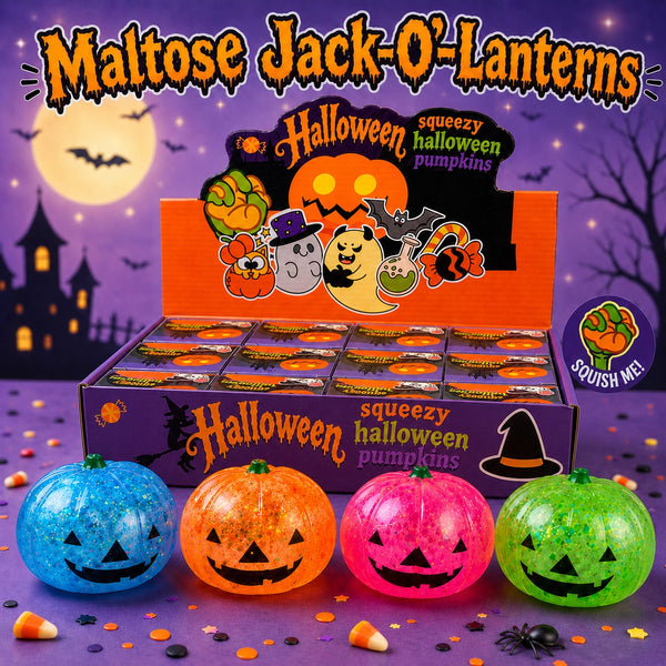 IN STOCK - Maltose Squishy - Glitter Jack-O-Lantern