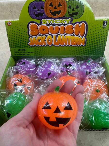 IN STOCK - 2" SQUISH STICKY JACK O LANTERN