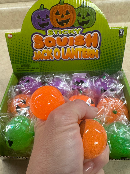 IN STOCK - 2" SQUISH STICKY JACK O LANTERN